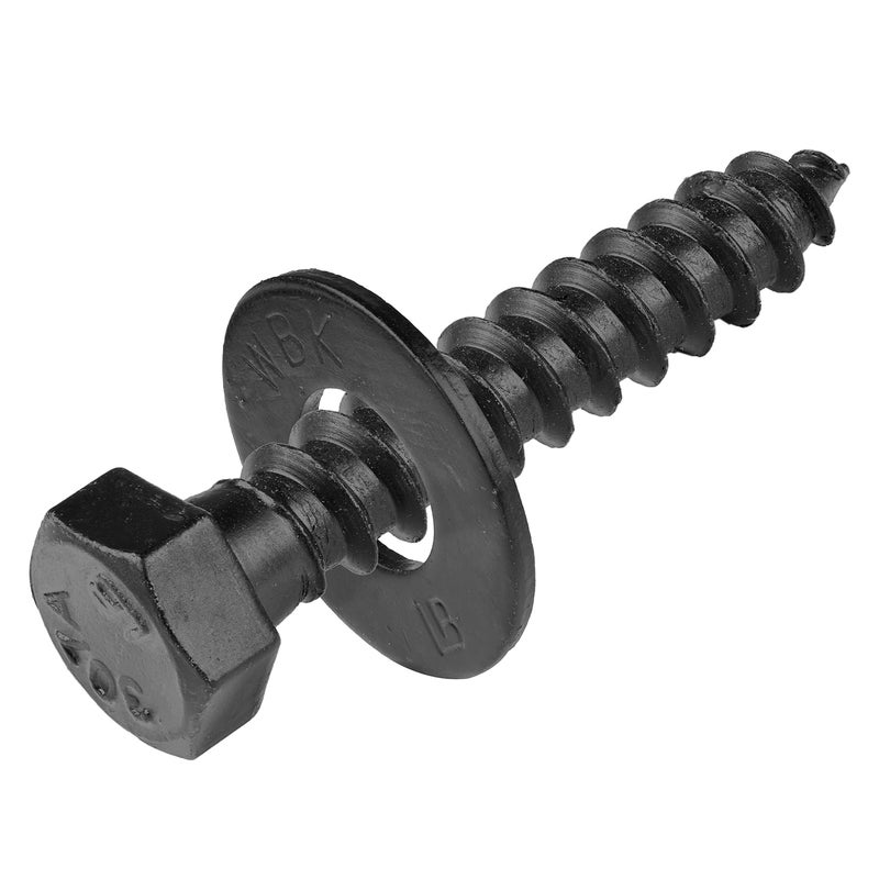 MAKERS BOLT 3/8 x 2 (50 Pack) Lag Screw Kit, 50 Screws and 50 Washers, Ceramic Black Ruspert Coating for Exterior Use, Meets ASTM A307 and ASME B18.2.1, Industrial/Commerical Grade by - Image 1
